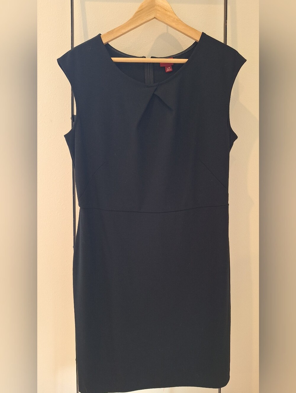 Merona Black Sleeveless Sheath Dress with Neck Pleat